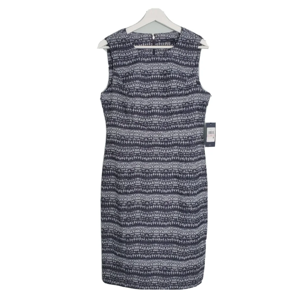 NEW Tommy Hilfiger Indigo Sleeveless Print Sheath Dress